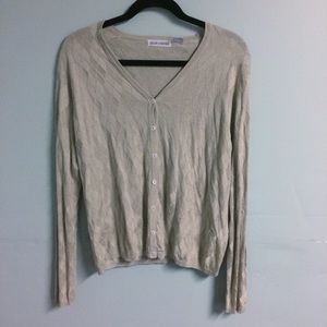 100% silk tan cardigan